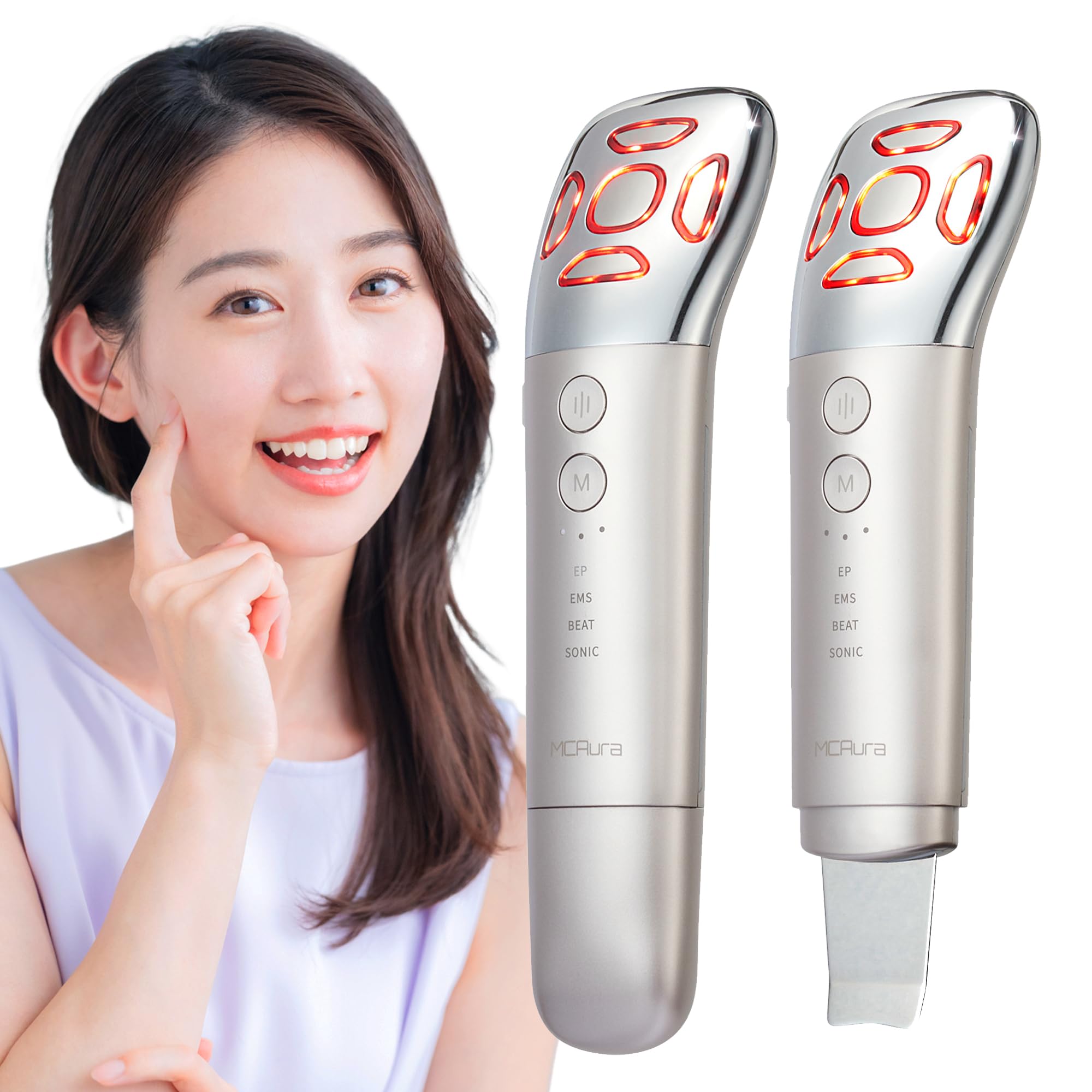 Amazon.co.jp: MCAura【国内正規品】美顔器 1台4モード12役 EMS