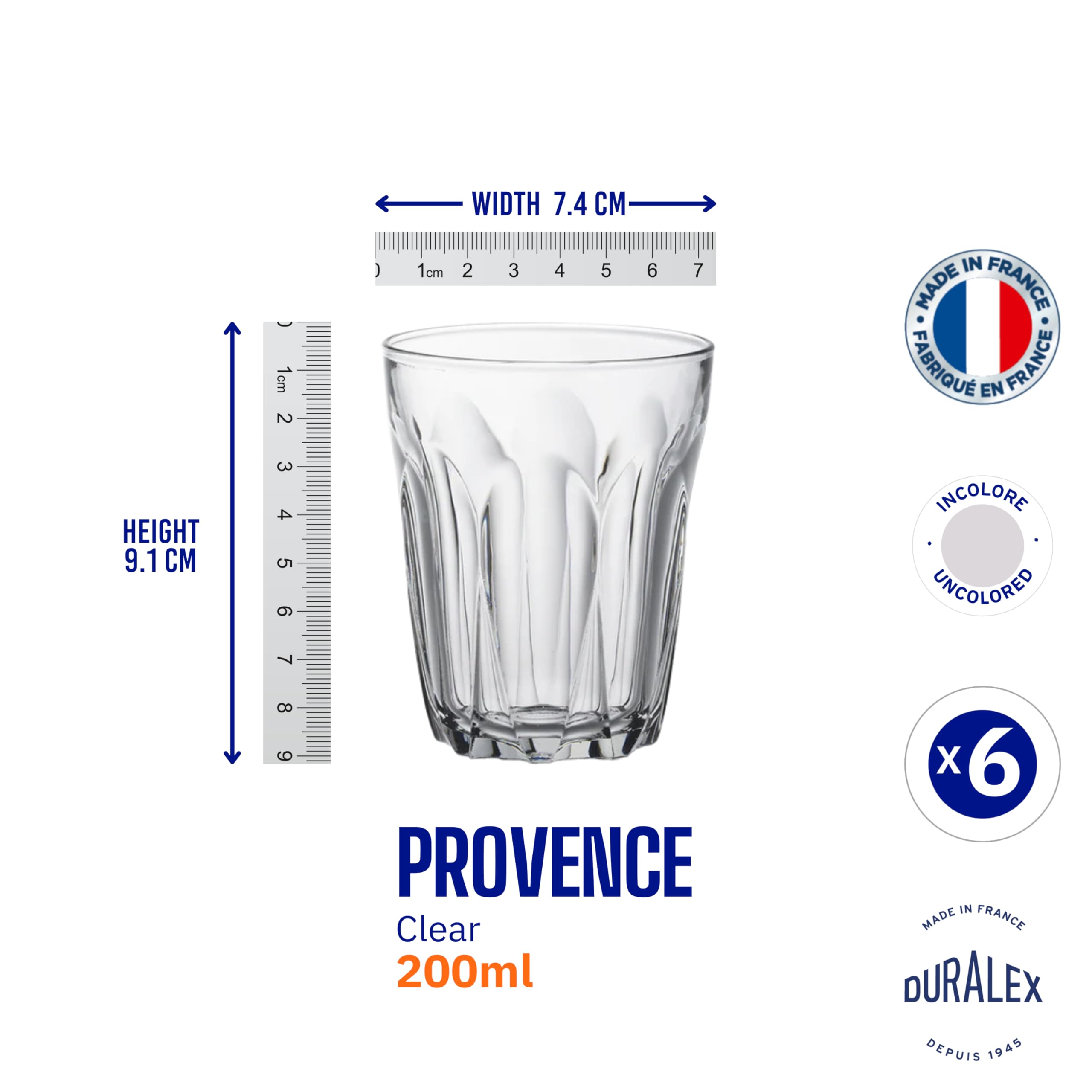 Amazon.com: Duralex Provence water glass 220ml, without filling