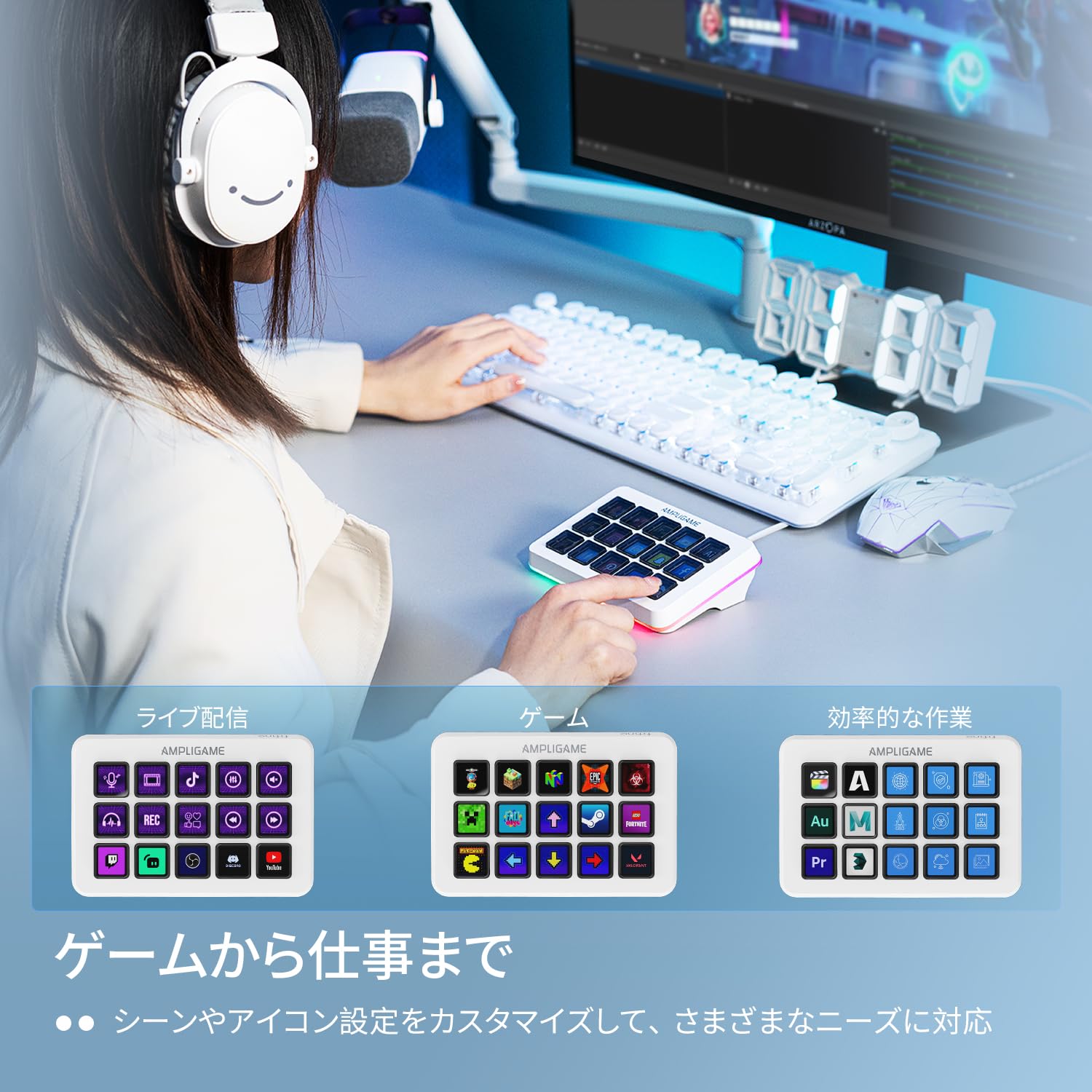 Amazon.co.jp: FIFINE Stream Controller 15LCDキー配列 左手デバイス