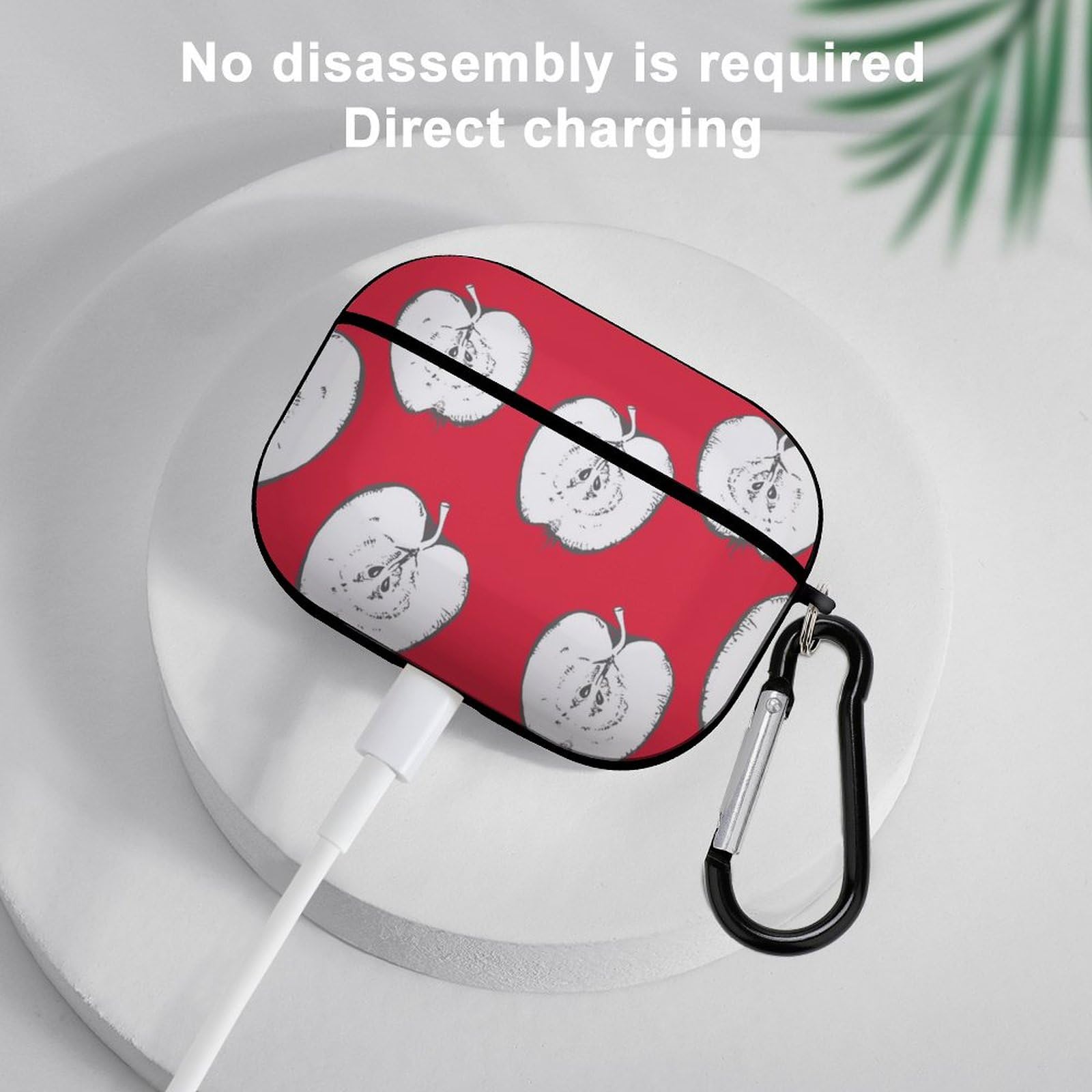 Amazon | りんご 赤い 果物 AirPods Pro2 ケース 2022年9月発売 シロ