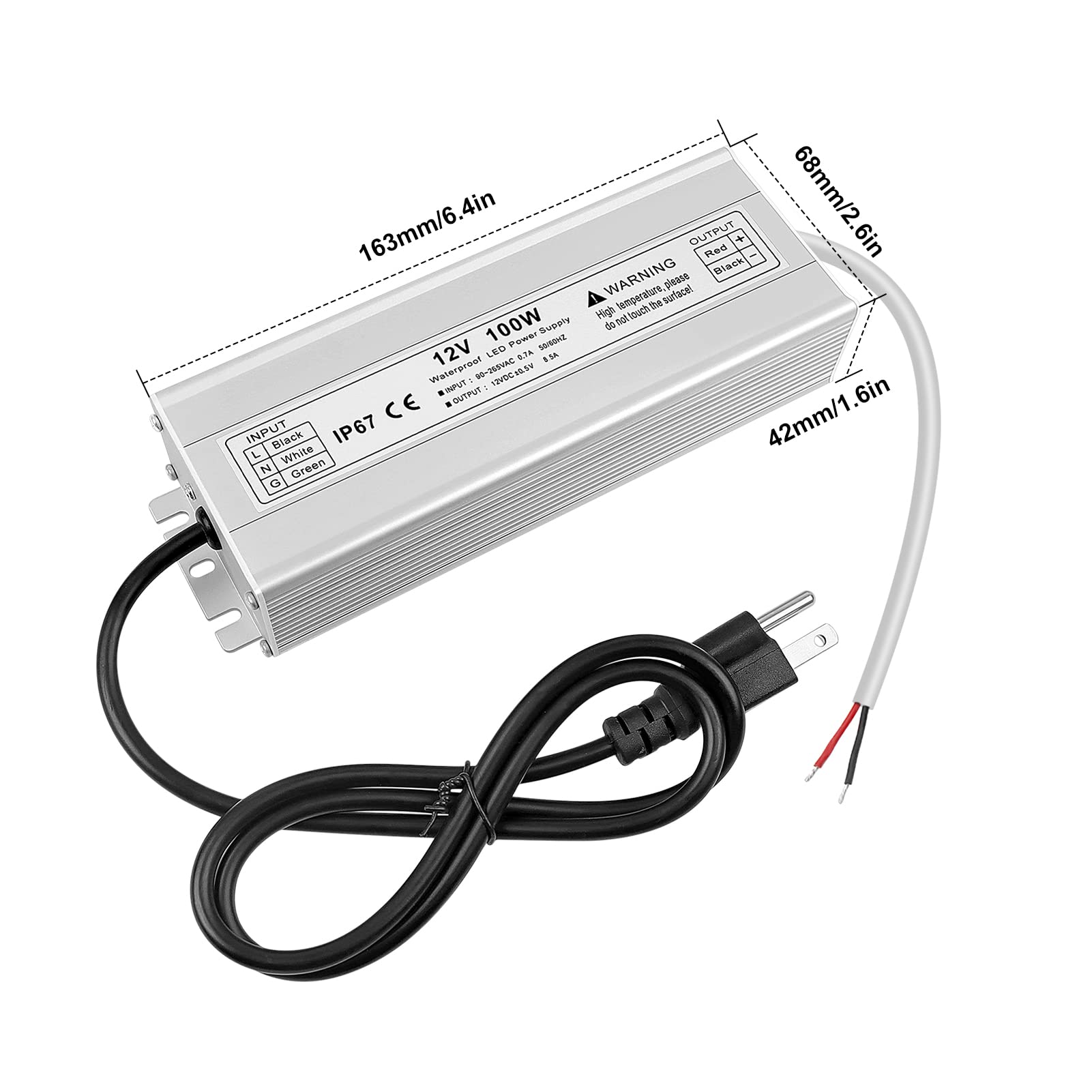 ZHONGCHEN LED Driver 100 Watts Waterproof IP67 Power Supply