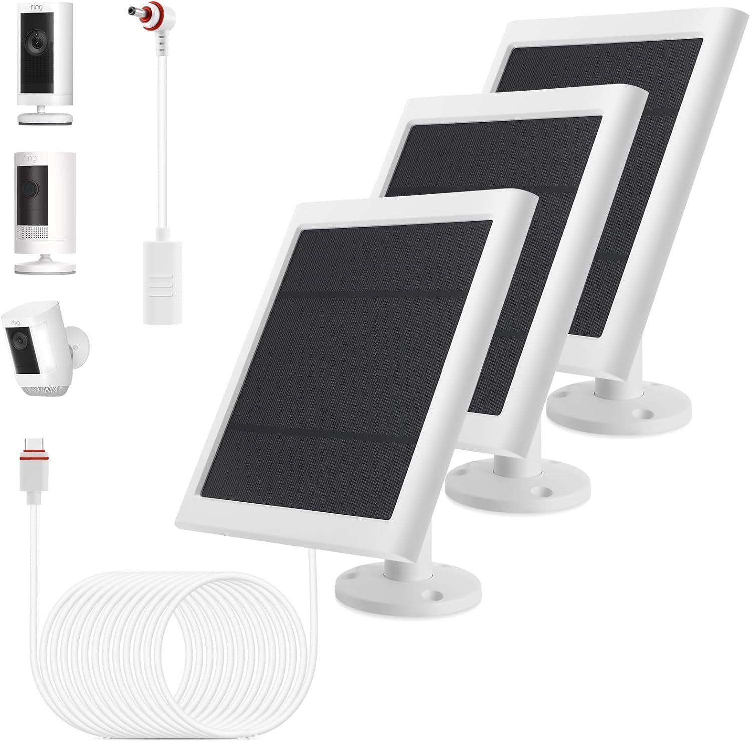 Amazon.com : Solar Panel Outdoor for Ring Cameras (White 3P
