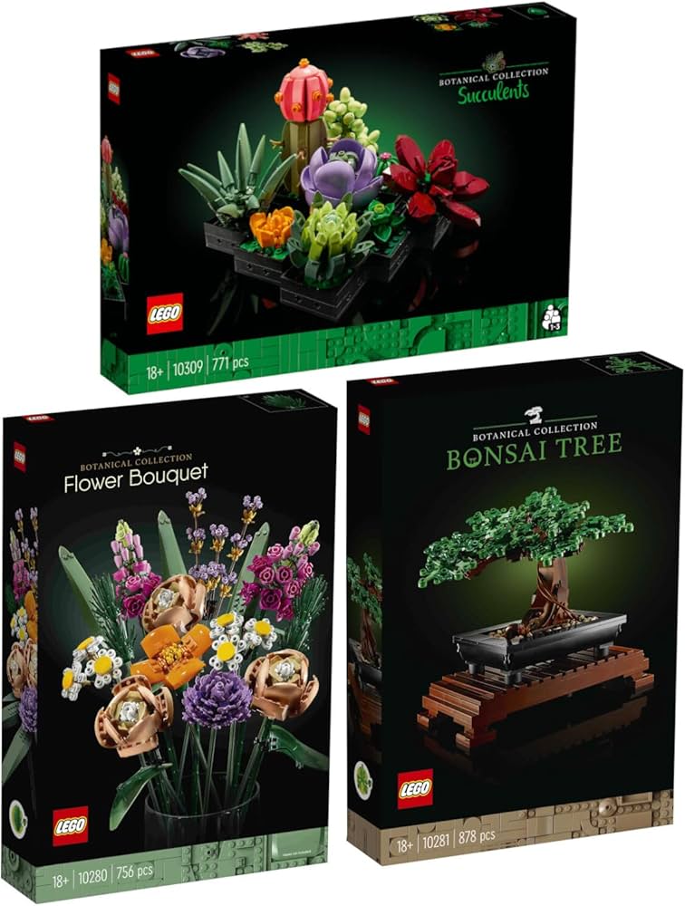 Amazon.com: Lego Set of 3: 10309 Succulents, 10281 Bonsai Tree
