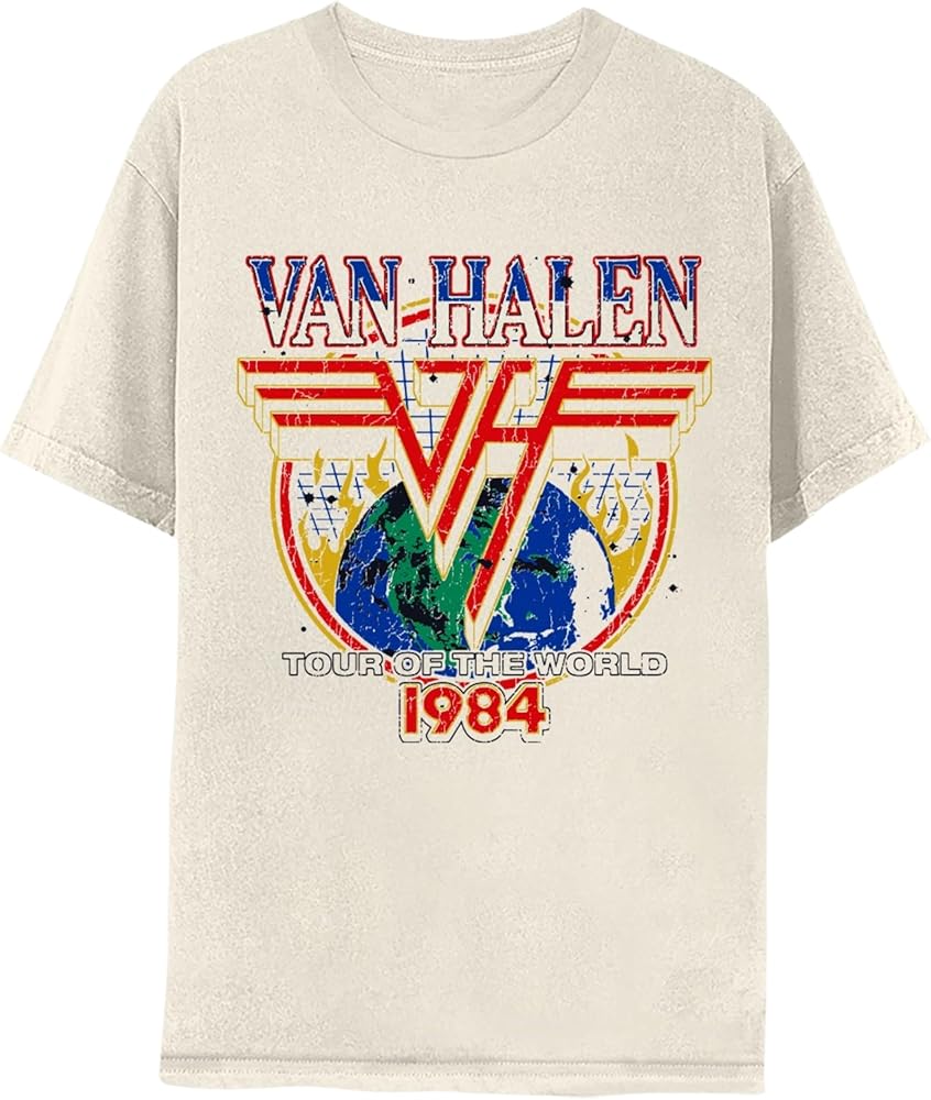 Amazon.com: 2Bhip Van Halen 1984 World Tour Adult Short Sleeve