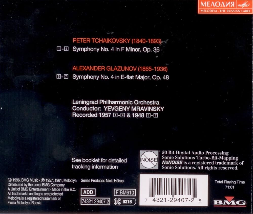 Pyotr Ill'yich Tchaikovsky, Alexander Glazunov, Yevgeny Mravinsky