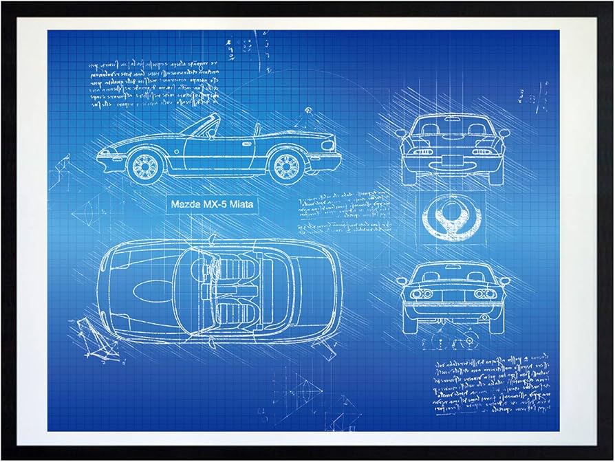 Amazon.com: DolanPaperCo #334 Mazda MX-5 Miata 1989 Art Print, da