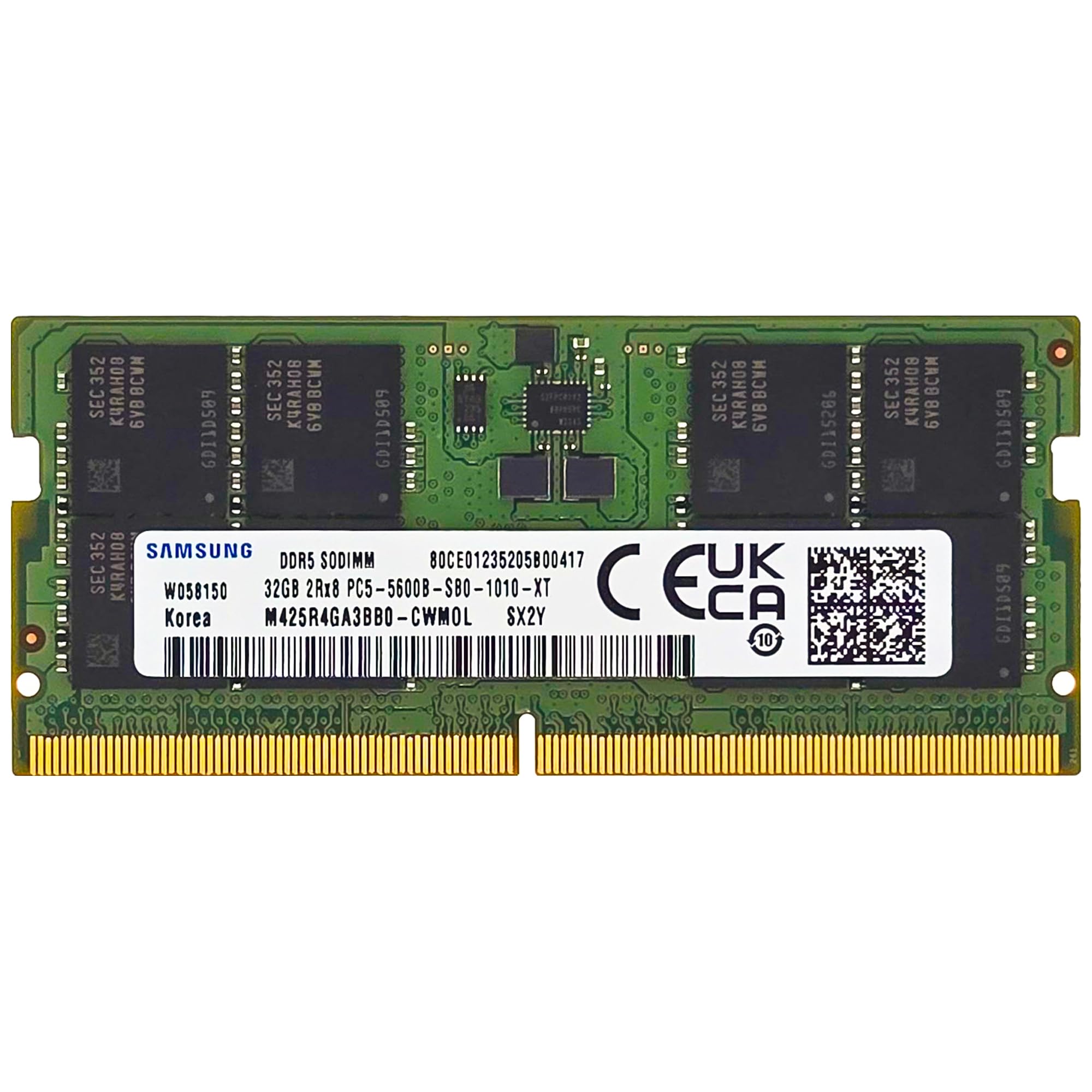 Samsung 32GB DDR5 5600MHz PC5-44800 CL46 SODIMM 2Rx8 Dual Rank 1.1