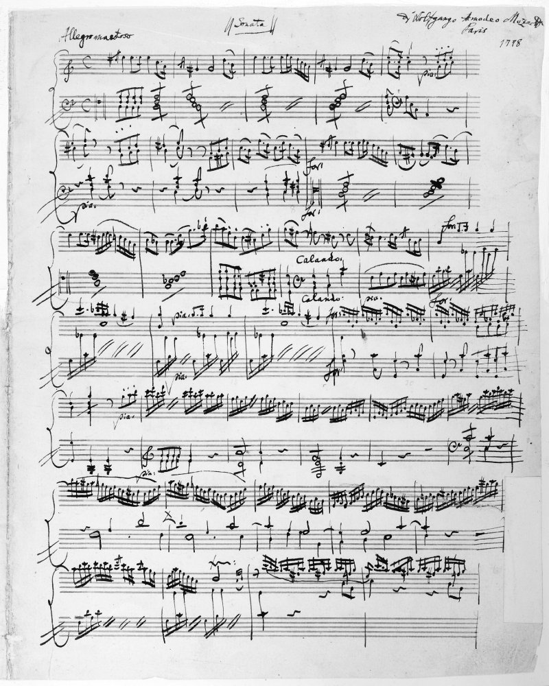 Amazon.com: Mozart Sonata Nautograph Manuscript Page From Wolfgang