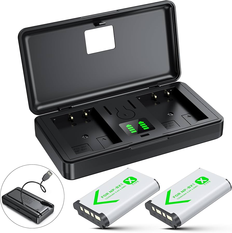 Amazon.com: NP-BX1 Battery(2 Pack) and Charger(2CH) Set,Camera