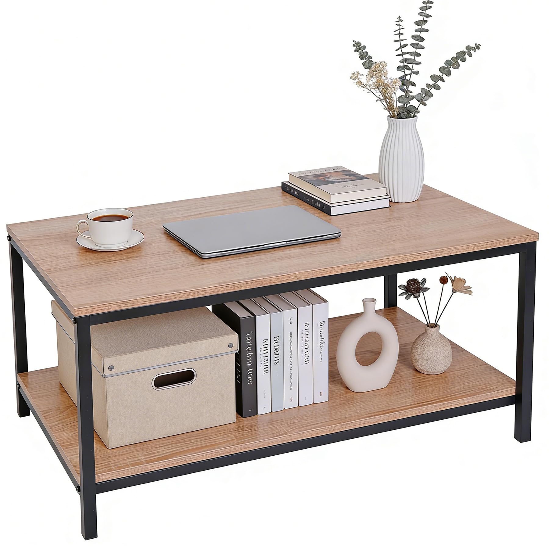 Amazon.com: ZenStyle Industrial Coffee Table with Storage Shelf