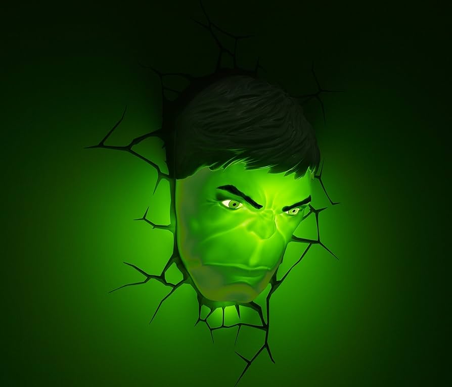 Amazon.com: 3DLightFX Marvel Avengers Hulk Face 3D Deco Light