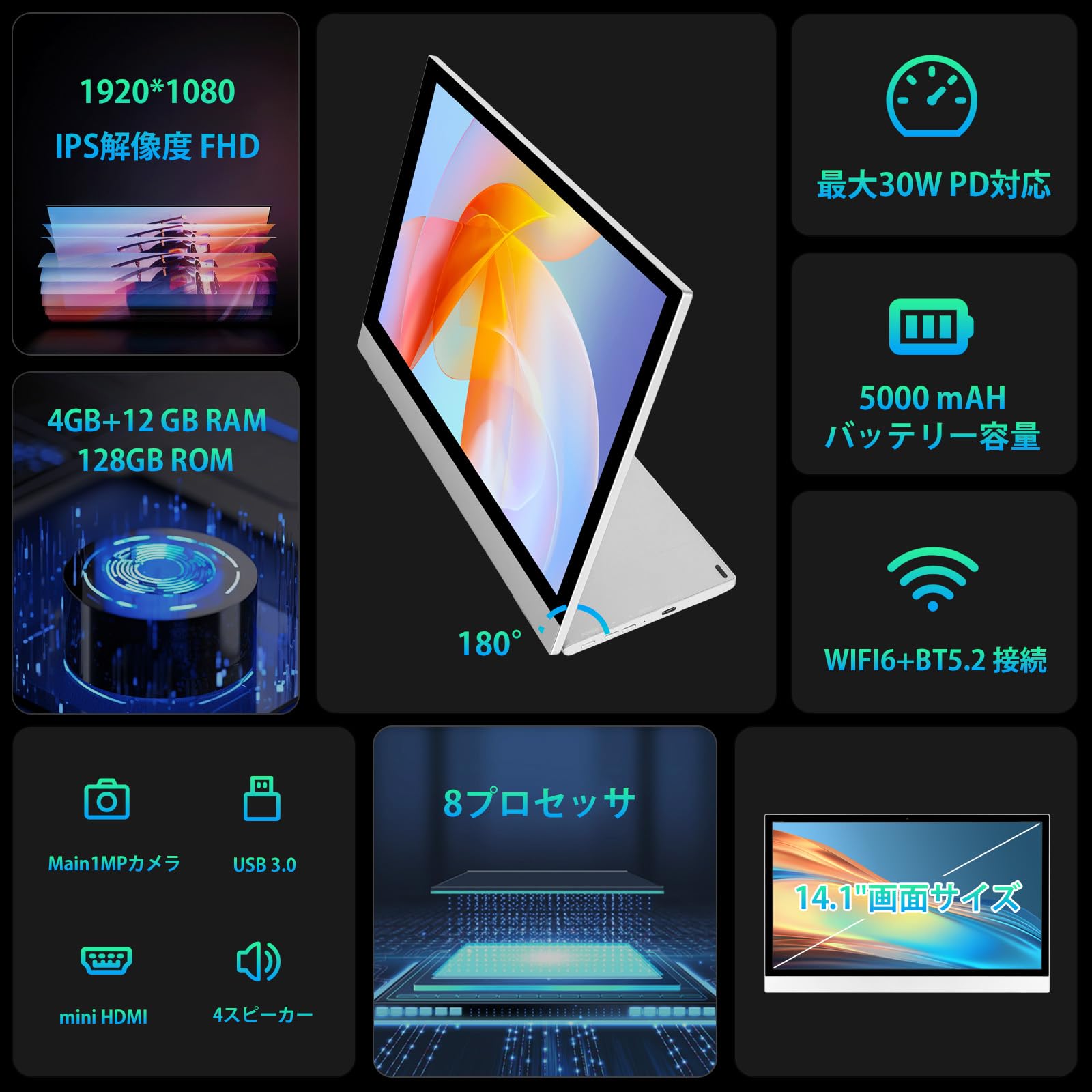 Amazon.co.jp: タブレット 14インチ - HiGrace Android 14 タブレット