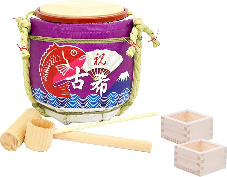 Amazon.co.jp: ミニ鏡開きセット【古希/内容量720ml/430g+桝2点セット