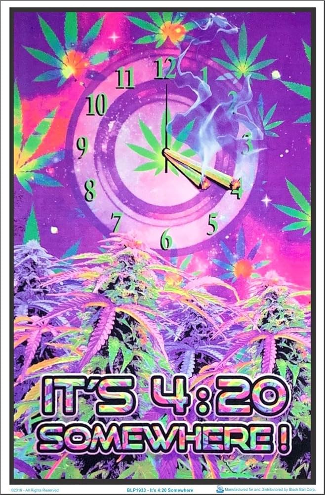 Amazon.com: Opticz It's 4:20 Somewhere Blacklight Poster by Joseph