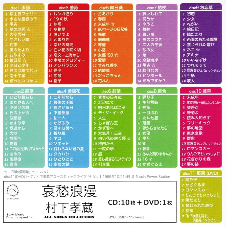 Amazon.co.jp: 哀愁浪漫 村下孝蔵 ALL SONGS COLLECTION CD10枚組(DVD