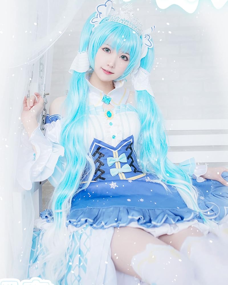 Amazon.co.jp: [milky time] ウィッグ付き 雪ミク 初音ミク コスプレ
