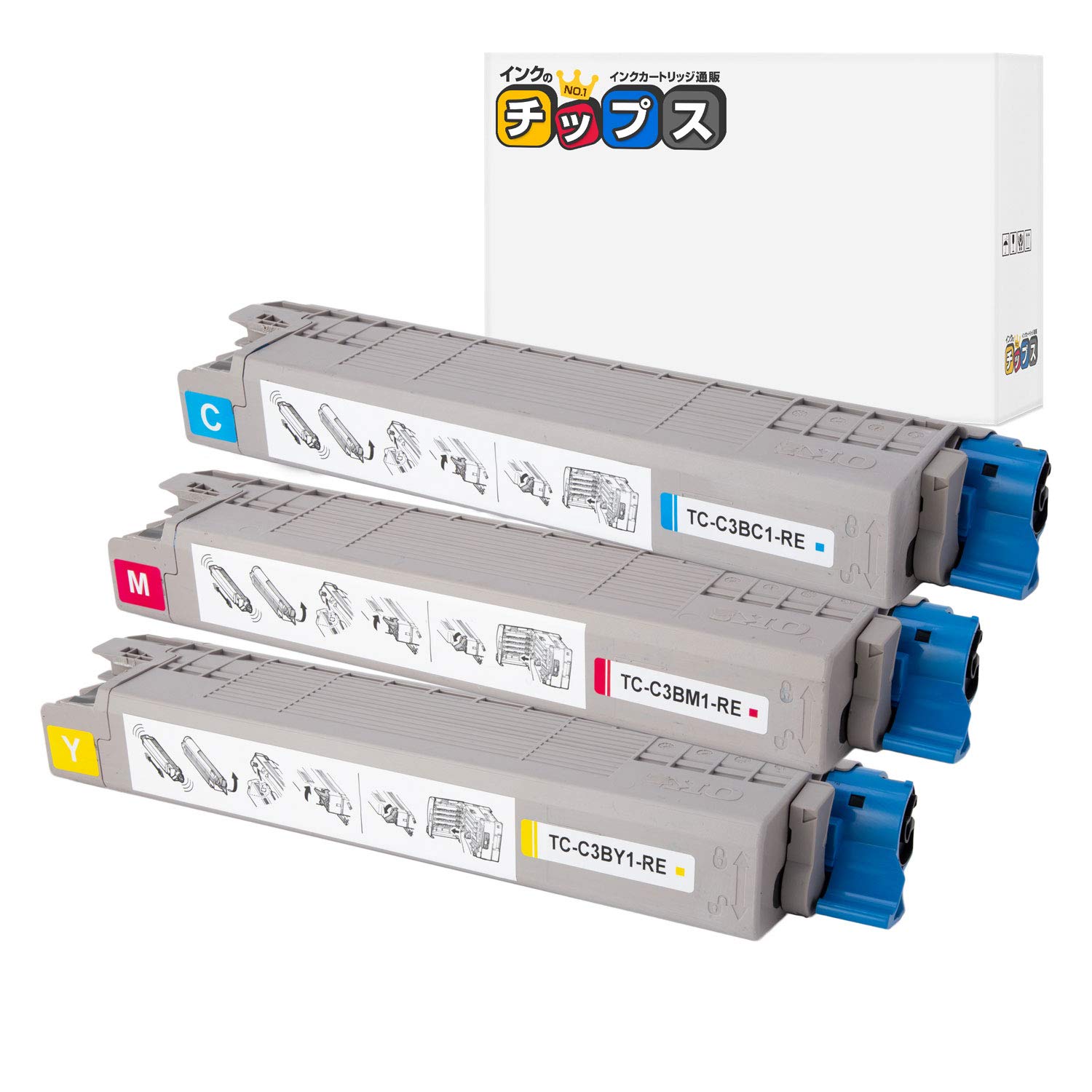 OKI トナーカートリッジ 3色セット TNR-C3 シアン マゼンタ ブラック