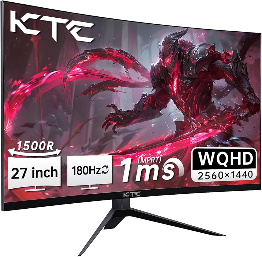 Amazon.com: KTC 27 inch WQHD 180Hz 1ms Curved Gaming Monitor 1440P
