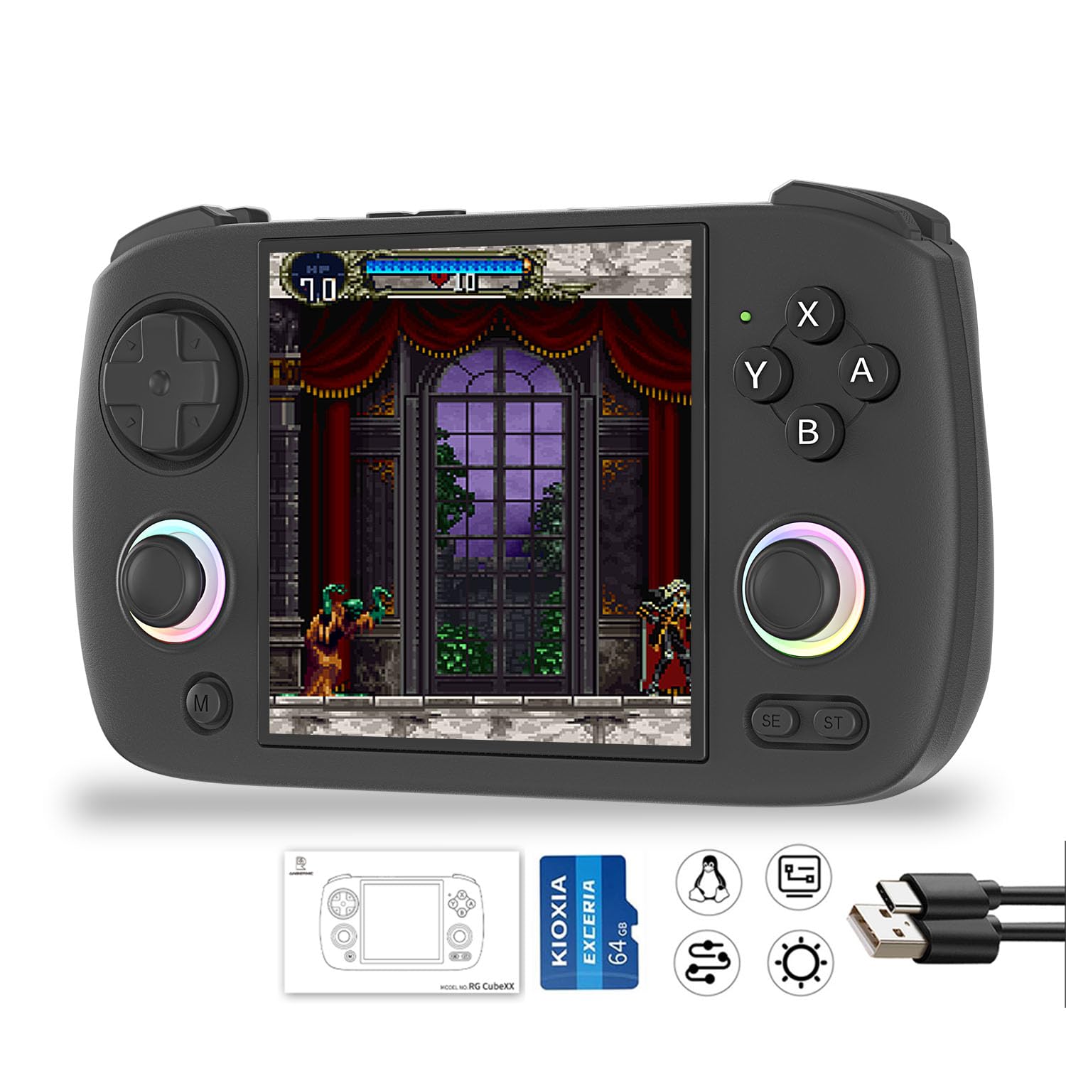 Amazon.com: RG Cubexx Retro Game Handheld 3.95 Inch IPS Screen 720