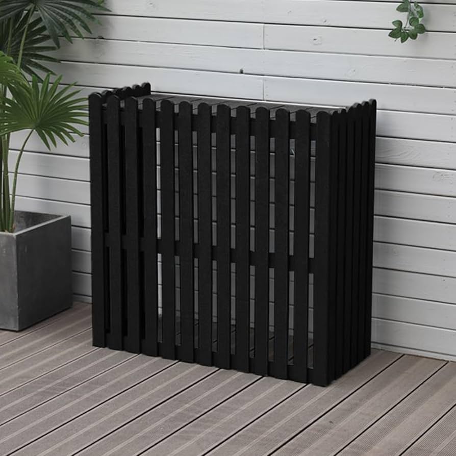 Amazon.co.jp: FVTVHEV 木製 室外機カバー ルーバー 室外機カバー大型