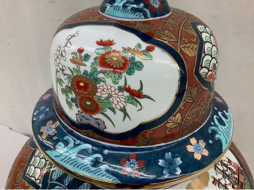 有田焼 金龍窯 ‼️】山水飾壷 沈香壺 大壷骨董品 飾壺 置物 古美術品