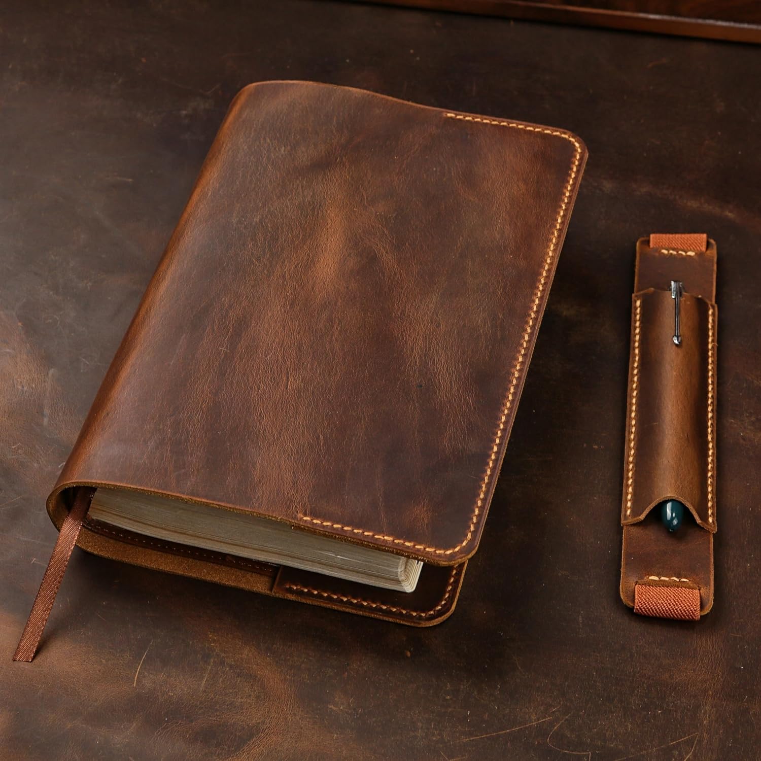Amazon | カスタマイズ可能 手作り レザー聖書カバーケース オイル