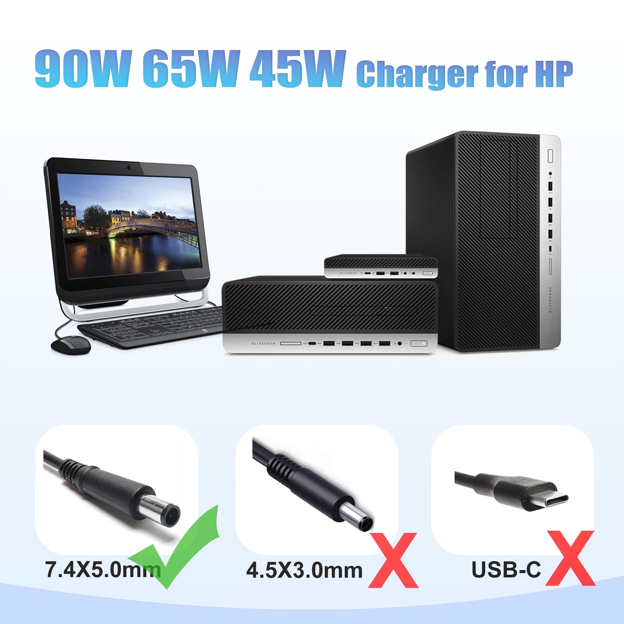 Amazon.com: 90W 65W Power Supply Compatible with HP ProDesk 600