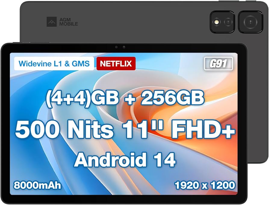 Amazon.com : AGM PAD T2 11 inch Android 14 Tablet, 500 Nits 1920