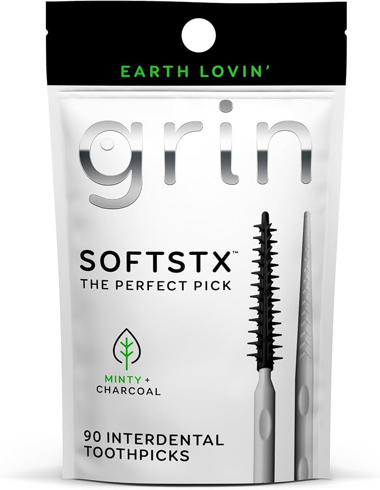 Amazon.com: Grin Charcoal Infused Softstx, Gentle Dental Picks, 90