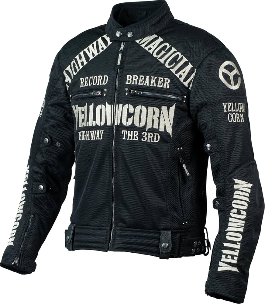 YELLOW CORN & JAQUE ブラックジャケット Lサイズ YELLOW CORN & JAQUE