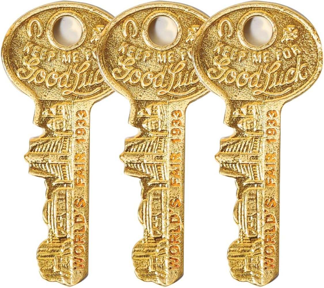 Amazon.co.jp: [Qroza] Good Luck Key 3個セット メタルミックス 銅