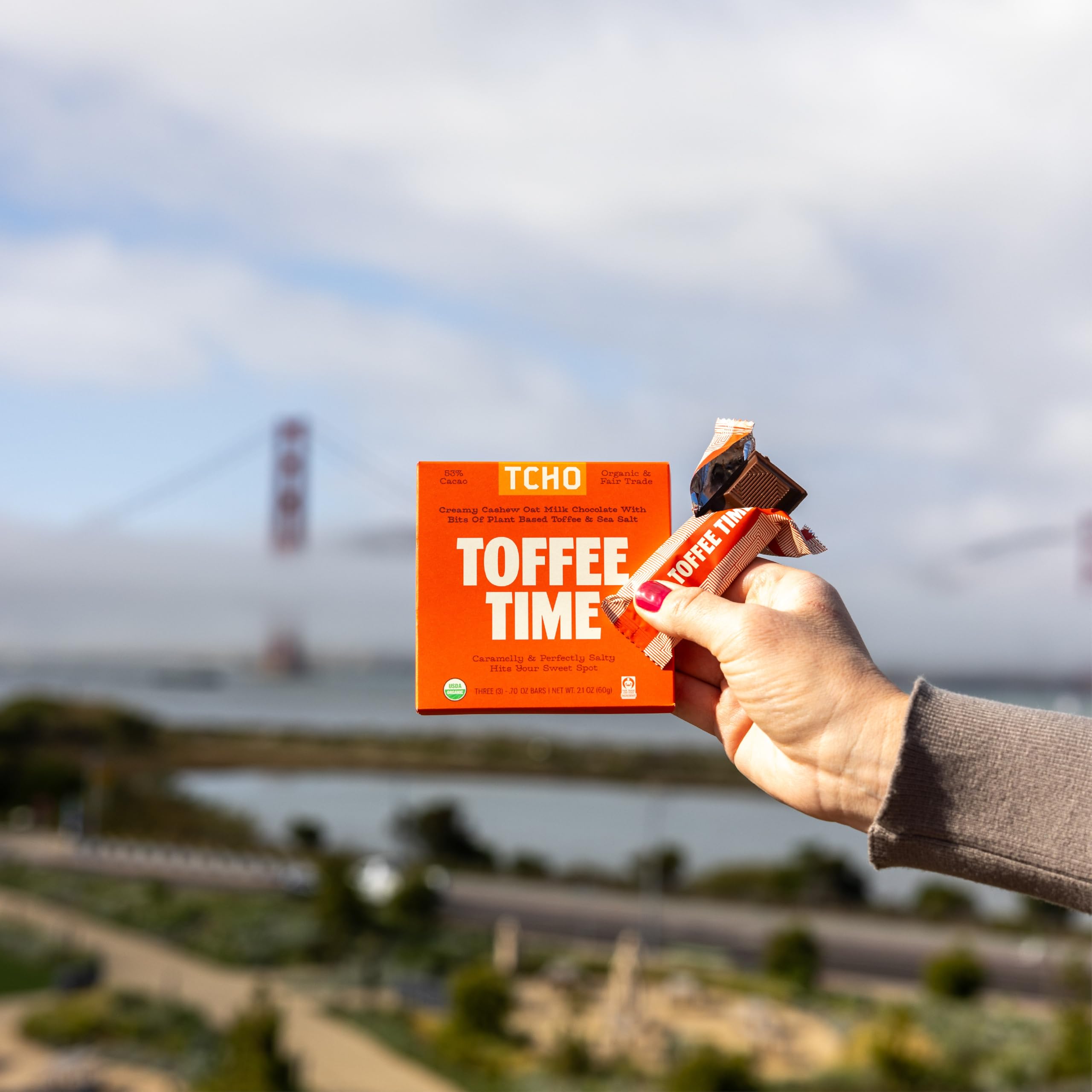 Amazon.com : TCHO Toffee Time 53% Oat-Milk Chocolate Bars (5 pack