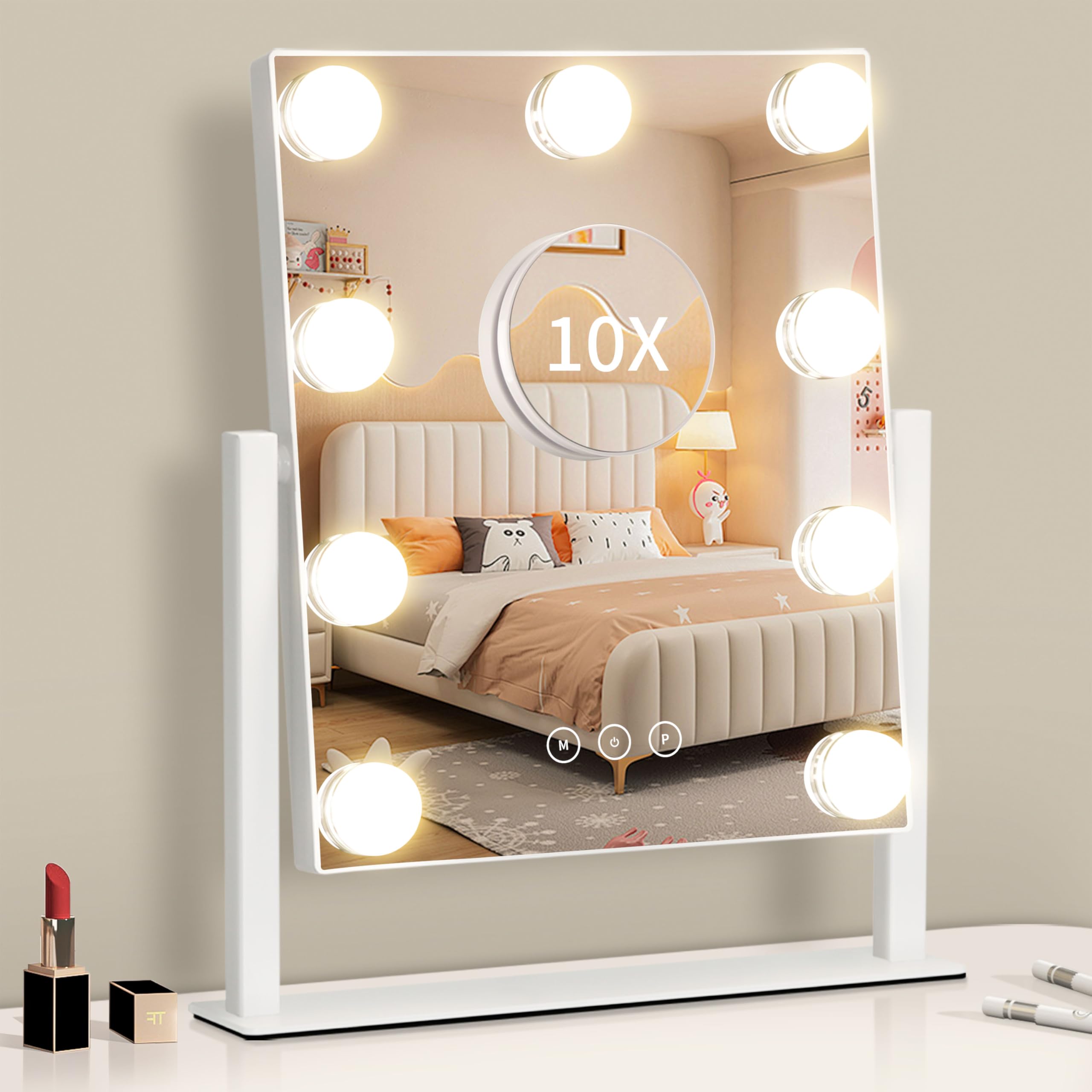 Amazon.co.jp: Nusvan 女優ミラー ハリウッド 卓上 三色照明モード