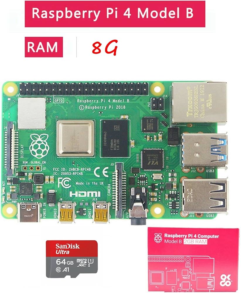Amazon.com: DIGISHUO Raspberry Pi 4B Model B 8GB RAM DIY Kit