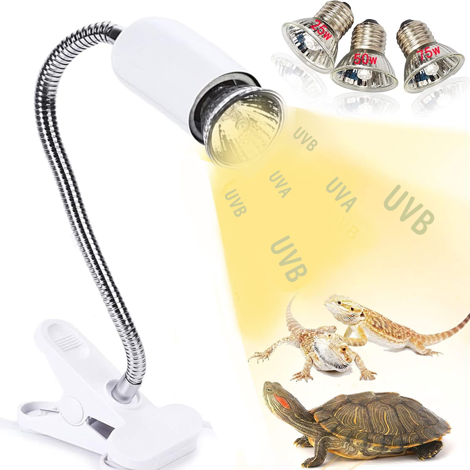 Amazon | 爬虫類 ライト 紫外線ライト 爬虫類 亀ライト 25W+50W+75W