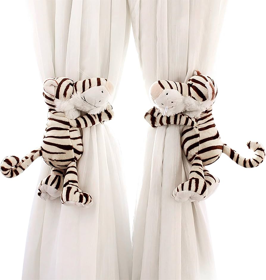 Amazon｜カーテン タッセル 可愛い 動物仕様 ぬいぐるみ型 2点セット