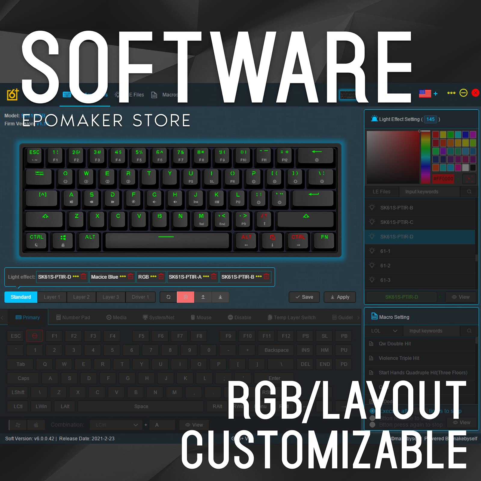 Amazon | EPOMAKER SKYLOONG SK61 61キー 60%ホットスワップ可能