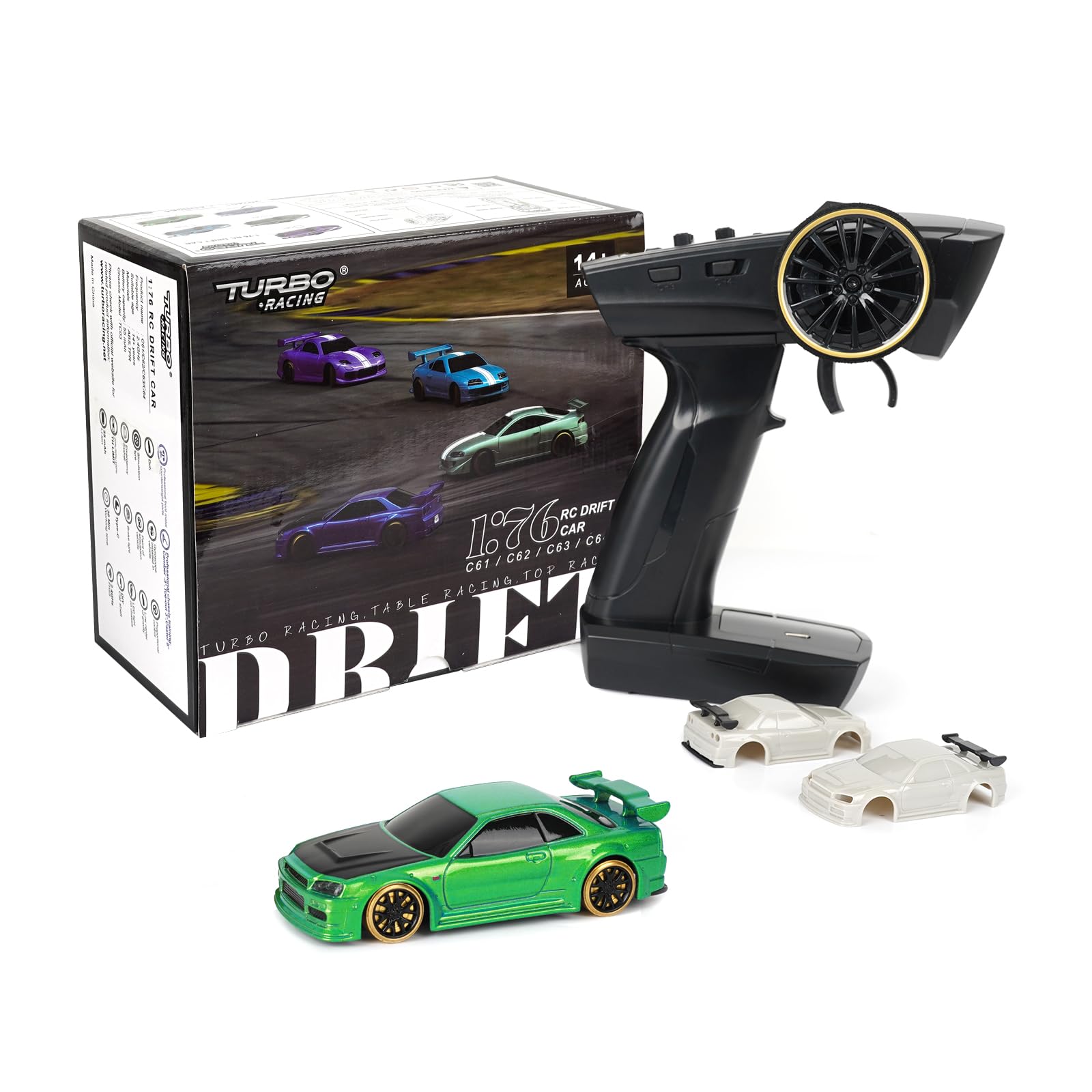 Amazon.com: SVERTIBO Turbo Racing 1:76 Scale Drift RC Car, Table