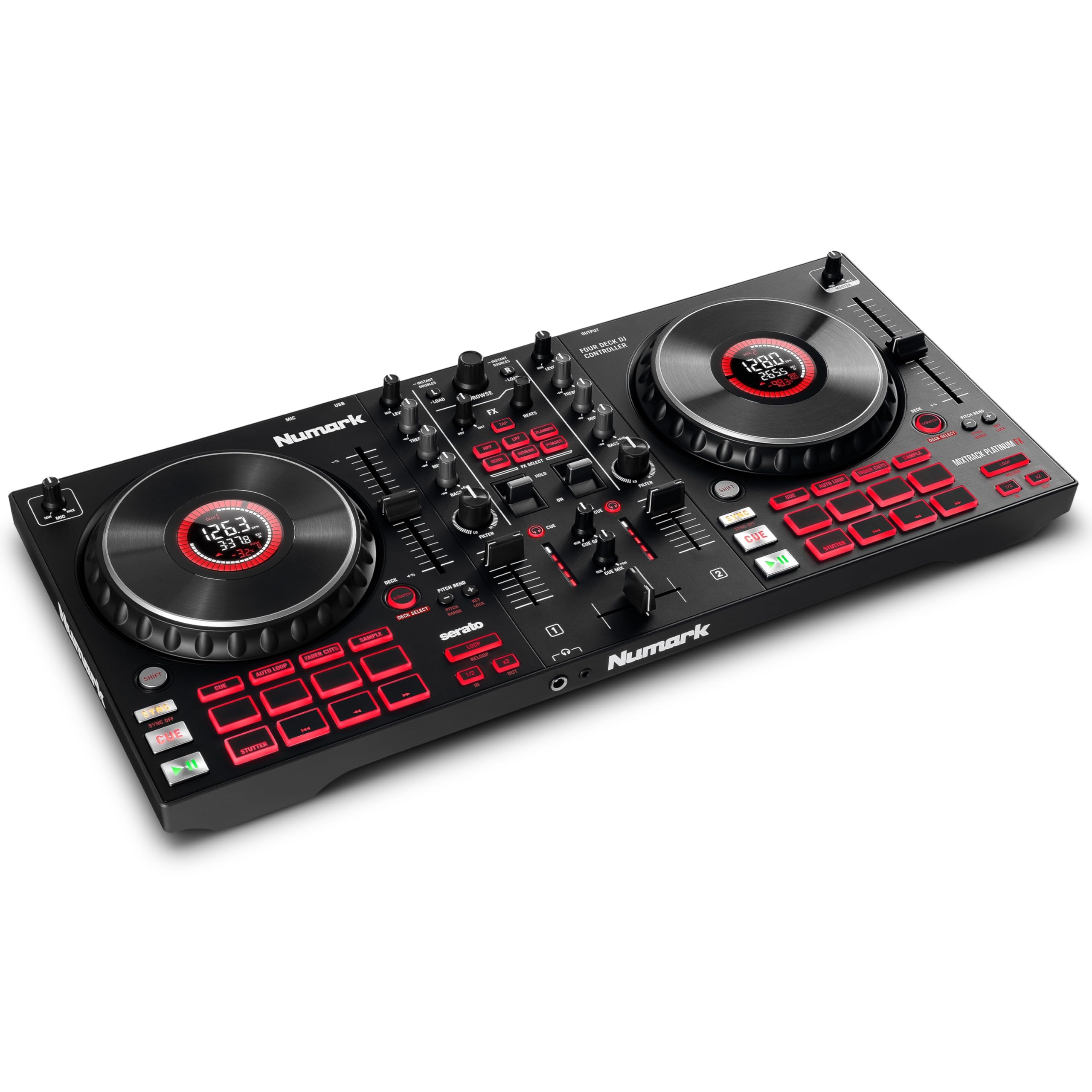 Numark Mixtrack Platinum FX - DJ Controller For Serato DJ with 4