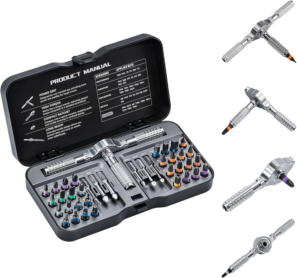 Amazon | VMAN ラチェットドライバーセット 磁気ドライバーセット