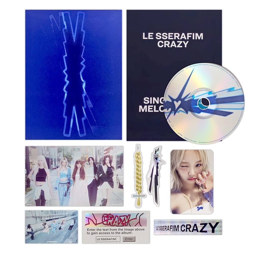 LE SSERAFIM - 4th Mini Album [CRAZY] (Vol.2) Outer Box + Booklet +