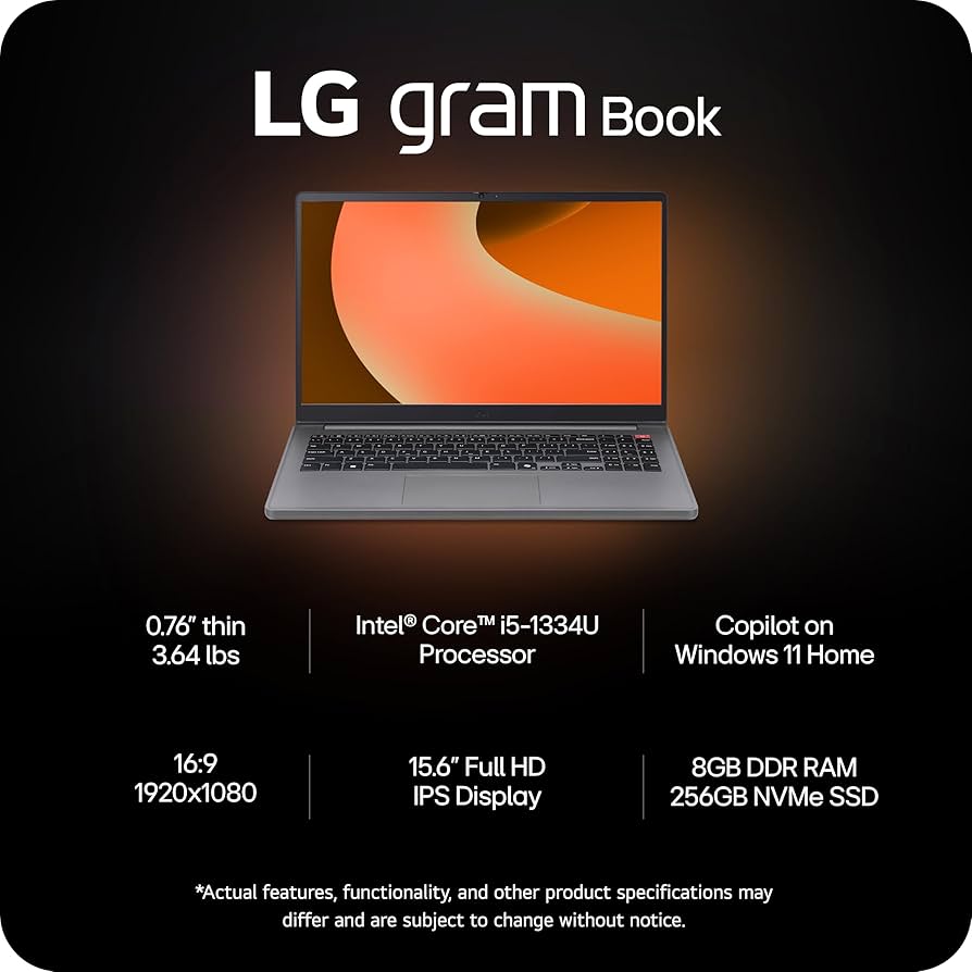 Amazon.com: LG gram Book 15-inch Lightweight Laptop Computer