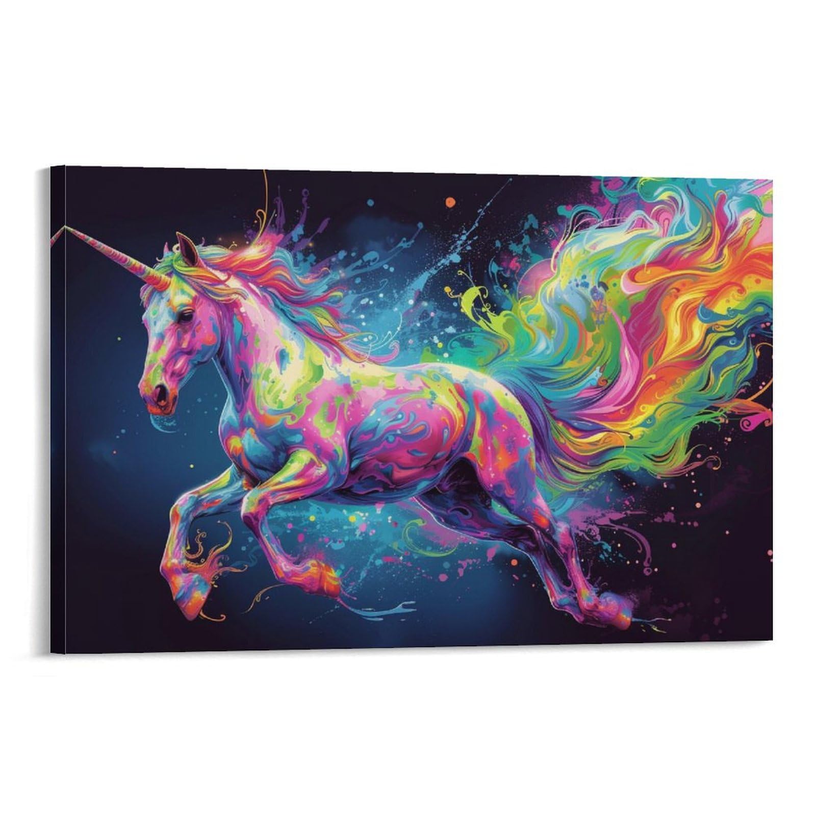 Amazon.co.jp: 絵画 カラフルなユニコーン アートパネル ポスター 奇妙