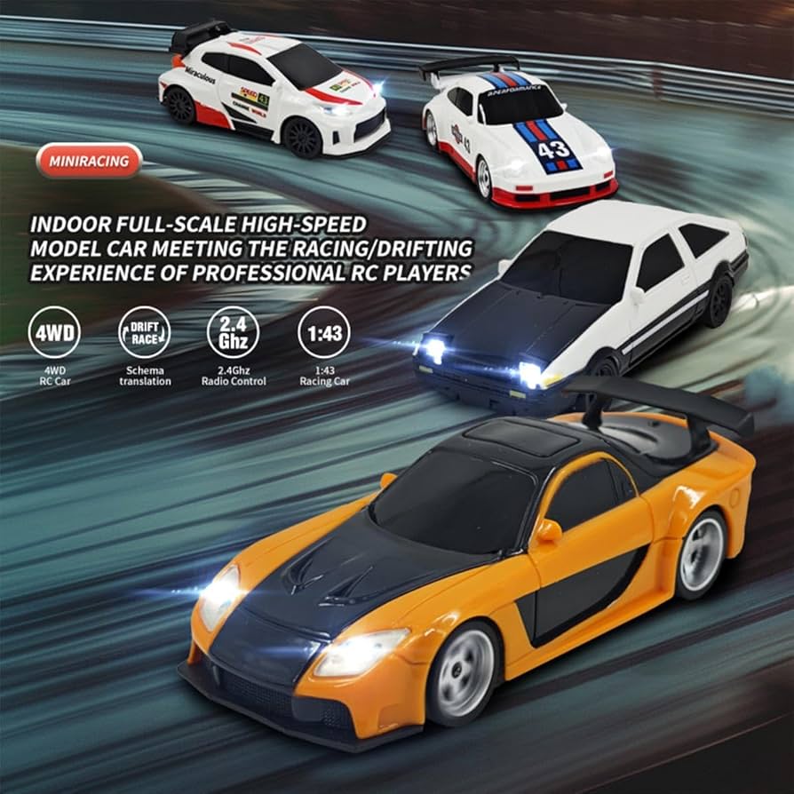 Amazon.co.jp: MakerTopia 1/43 RCドリフトカー 15KM/H 高速ドリフトRC