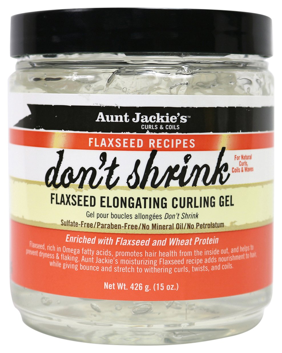 Aunt Jackies Don't Shrink Flaxseed Elongating Curling Gel, 15 Oz
