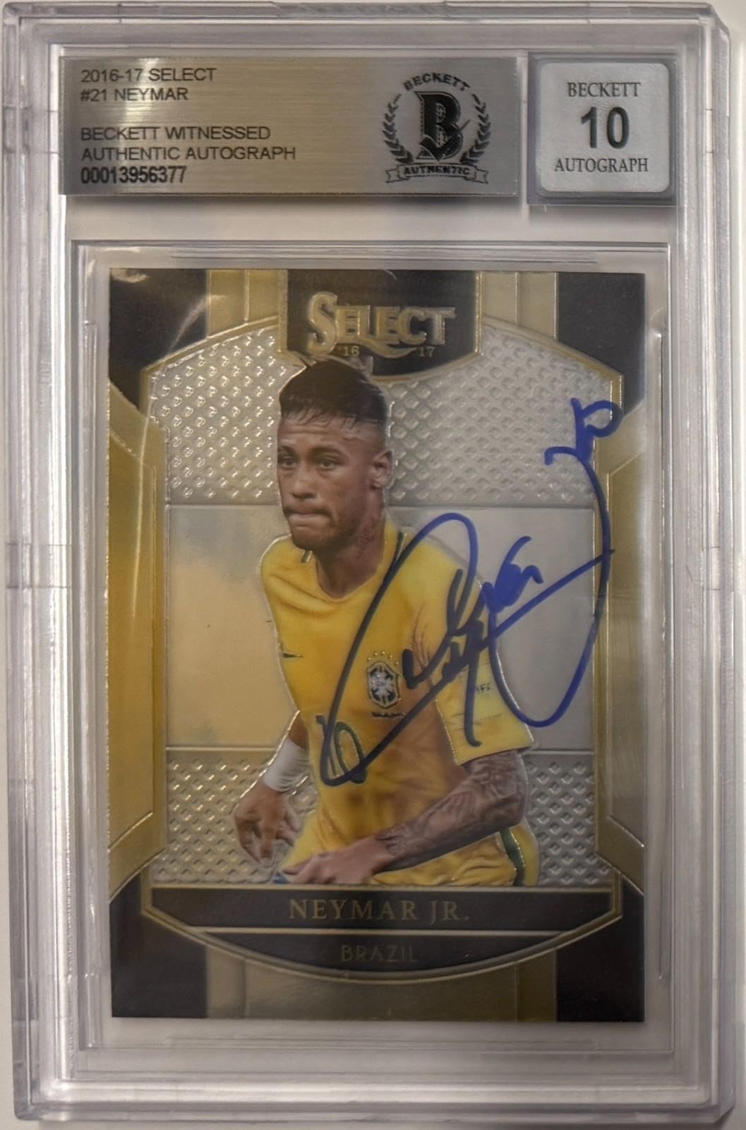 Neymar Jr Signed 2016-17 Panini Prizm Select #21 BAS Beckett Auto