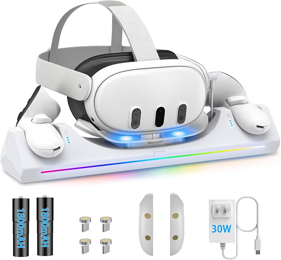 Amazon.co.jp: Meta Quest 3 充電ドック用: 30W 高速充電ROG カラフル