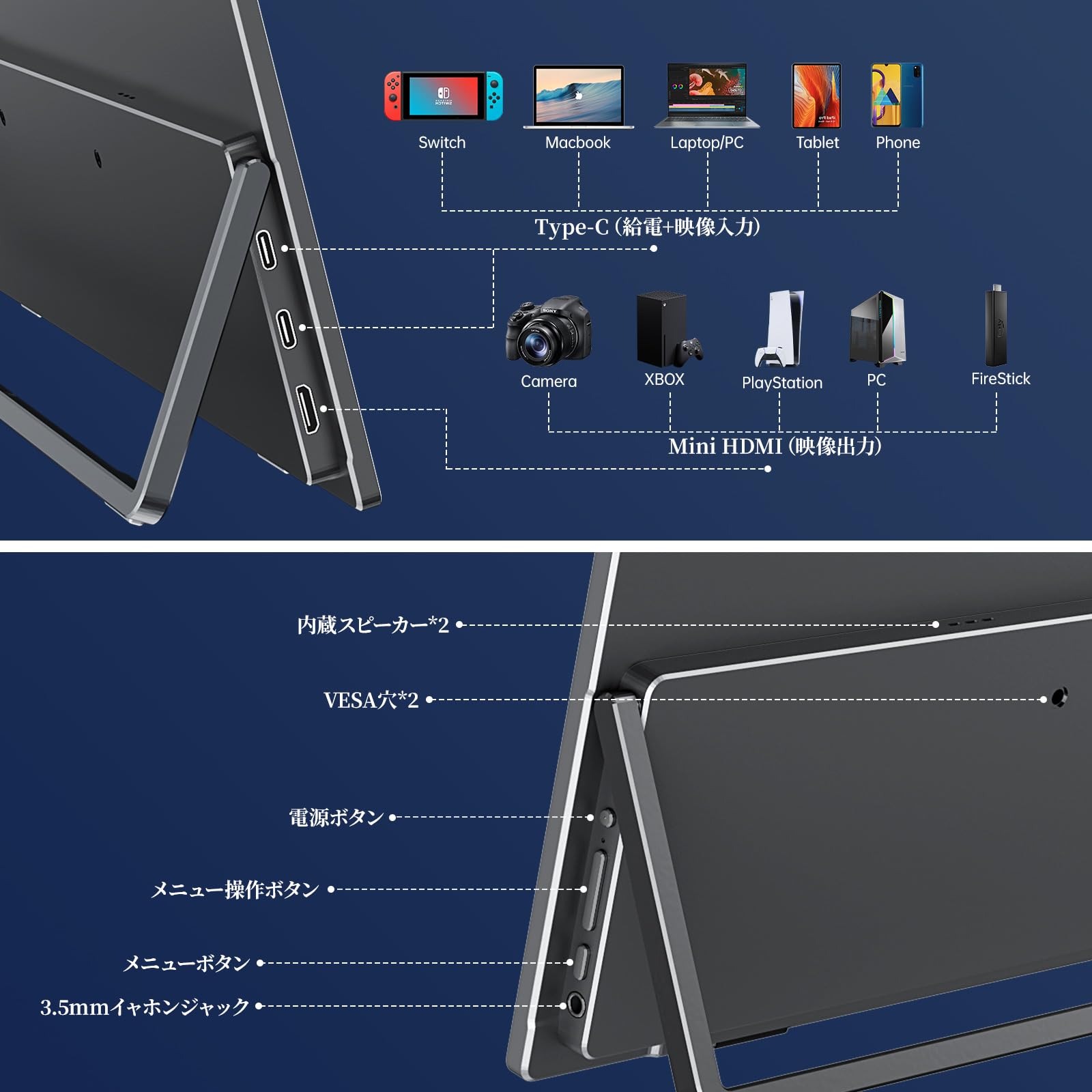 Amazon.co.jp: 【Amazon限定ブランド】VisionOwl モバイルモニター