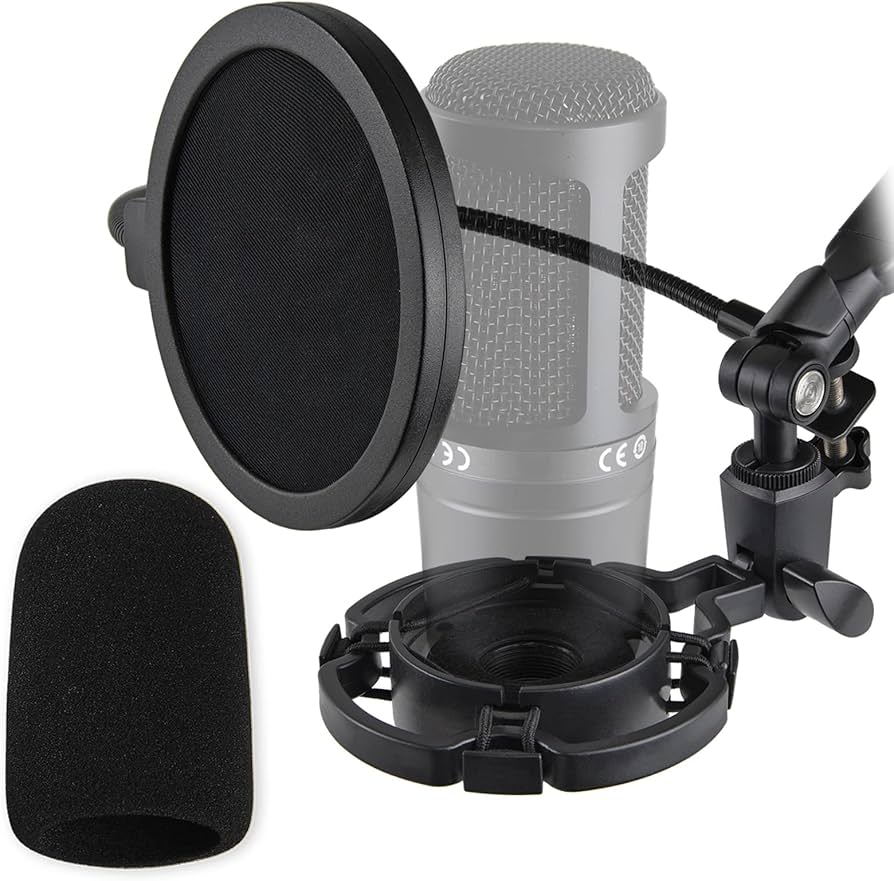 Amazon.com: AT2020 Shock Mount with Pop Filter and Foam Windscreen