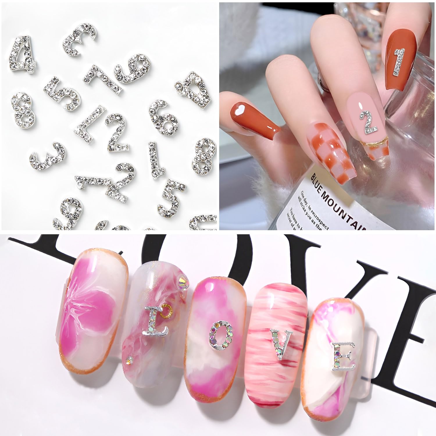 Amazon | Chisafly ネイルパーツ アルファベット イニシャル 数字